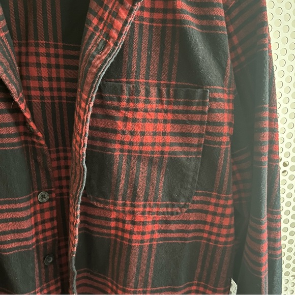 Denim & Flower Ricky Singh Plaid Flannel Button Down Collared Shirt XL Red Black - Picture 6 of 12